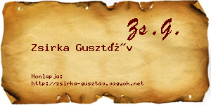 Zsirka Gusztáv névjegykártya